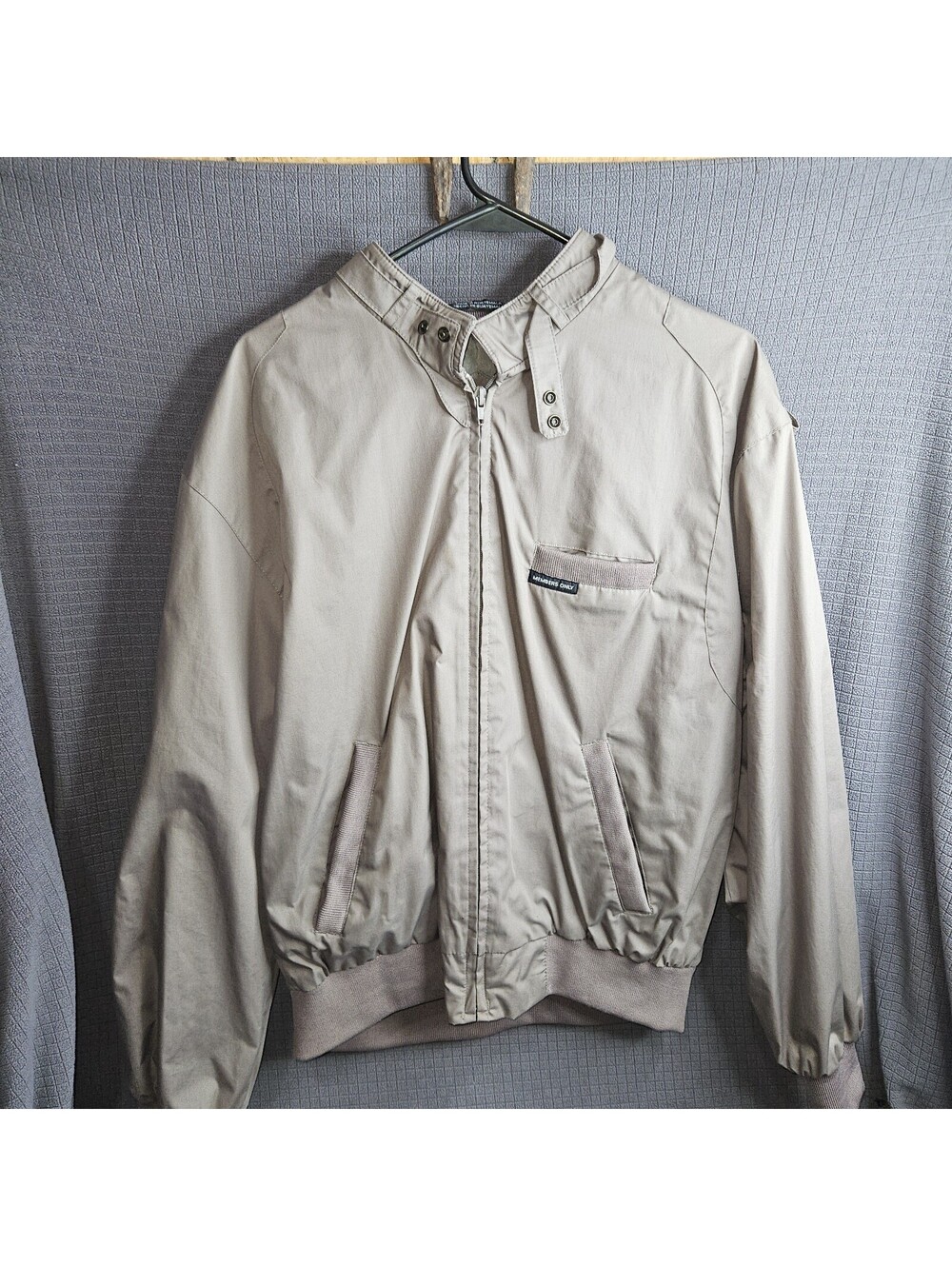 Vintage Members Only 80s Brown Jacket Cafe Racer Mens  Lightweight Zip Front Med